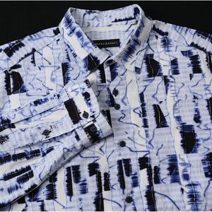 Jhane Barnes Button Down Shirt Mens 2XL Abstract Geometric Textured Cotton